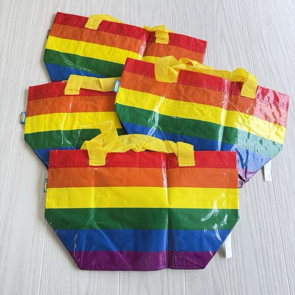 Ikea Lot of 4 Storstomma Small Rainbow Totes – Reusable 404.848.35 - Picture 5 of 5